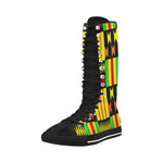 KENTE RASTA Canvas Long Boots For Women