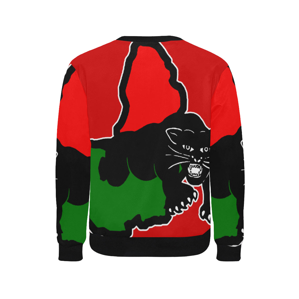 BLACC PANTHER RED Men's Rib Cuff Crew Neck Sweatshirt