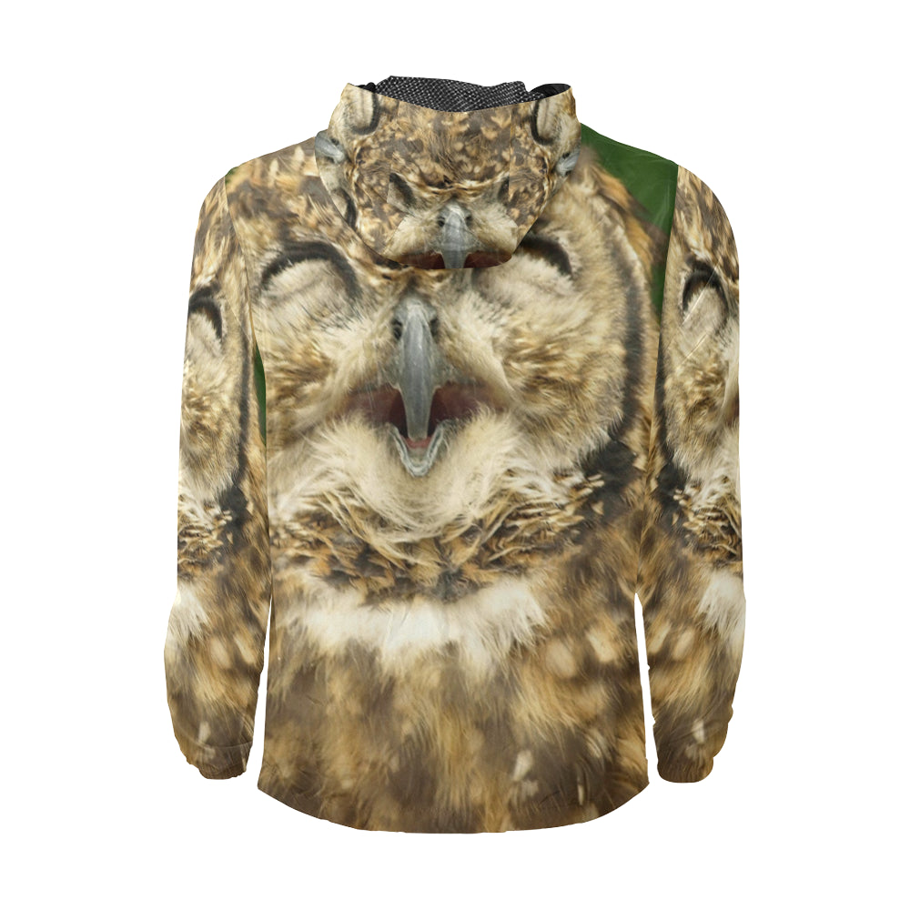 FUNNY OWL All Over Print Windbreaker for Unisex