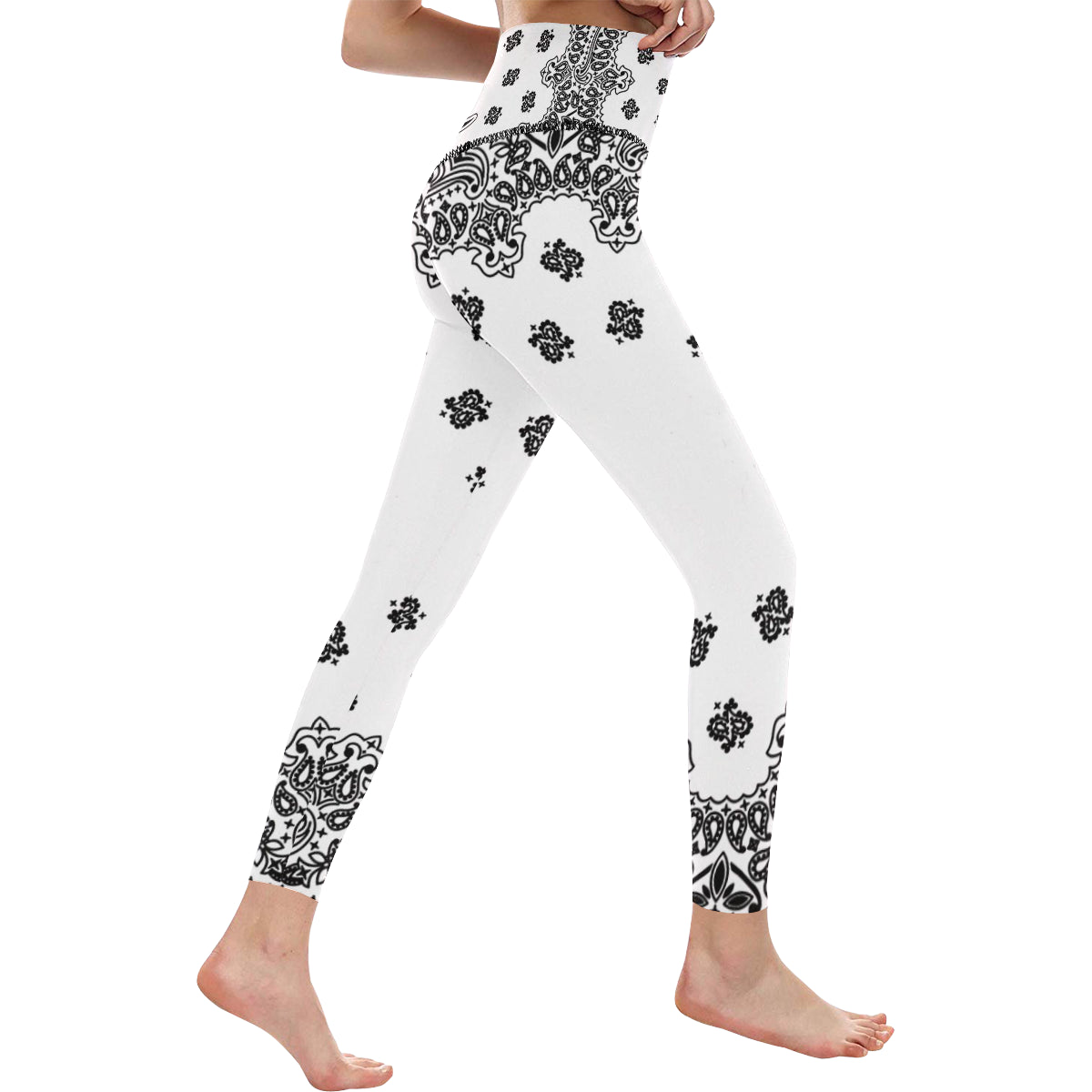 BANDANA WHITE High-Waisted Leggings