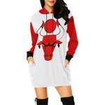 HATHOR BULLS All Over Print Hoodie Mini Dress