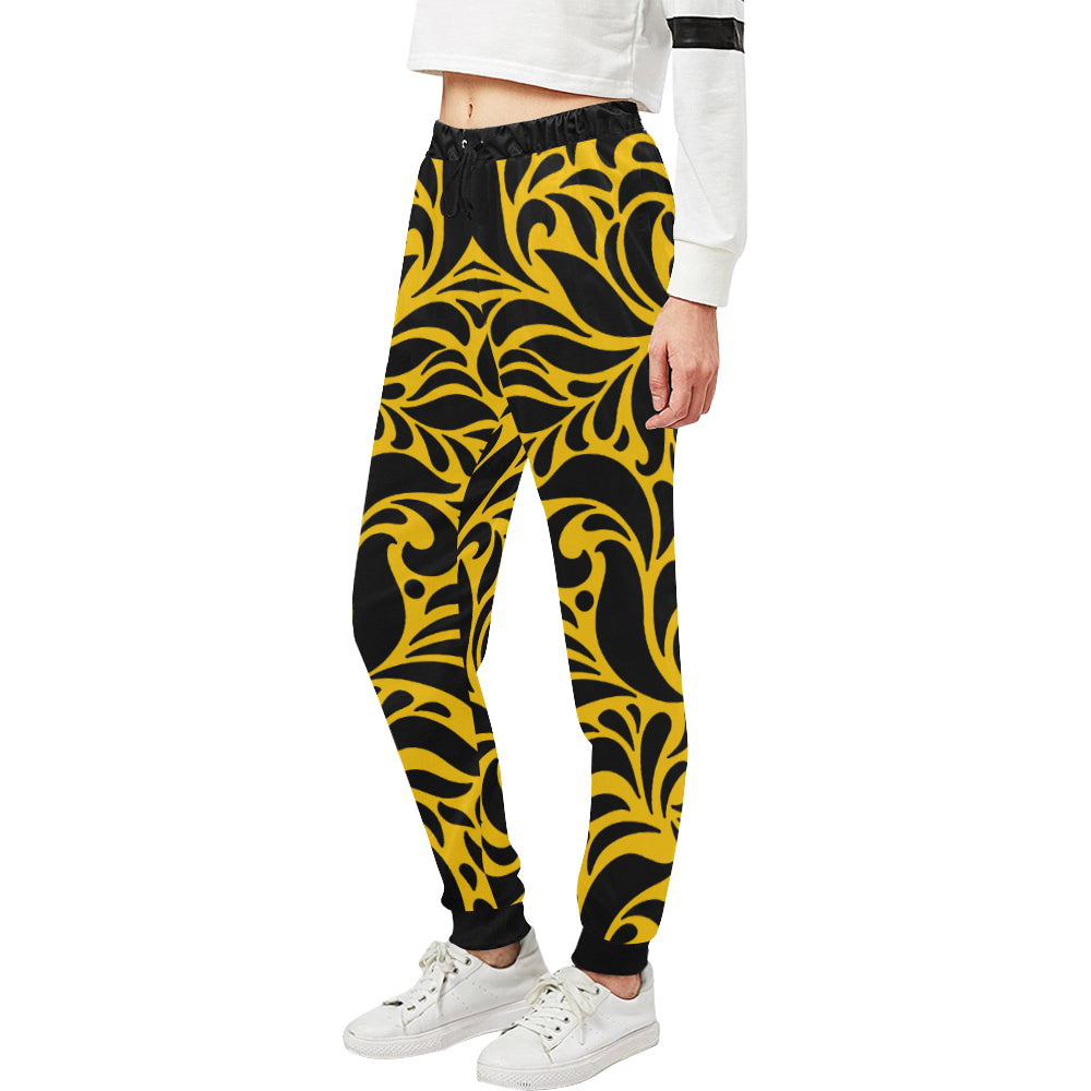 GORGIOUS LEAF YELLOW Women's All Over Print Sweatpants (Model L11)