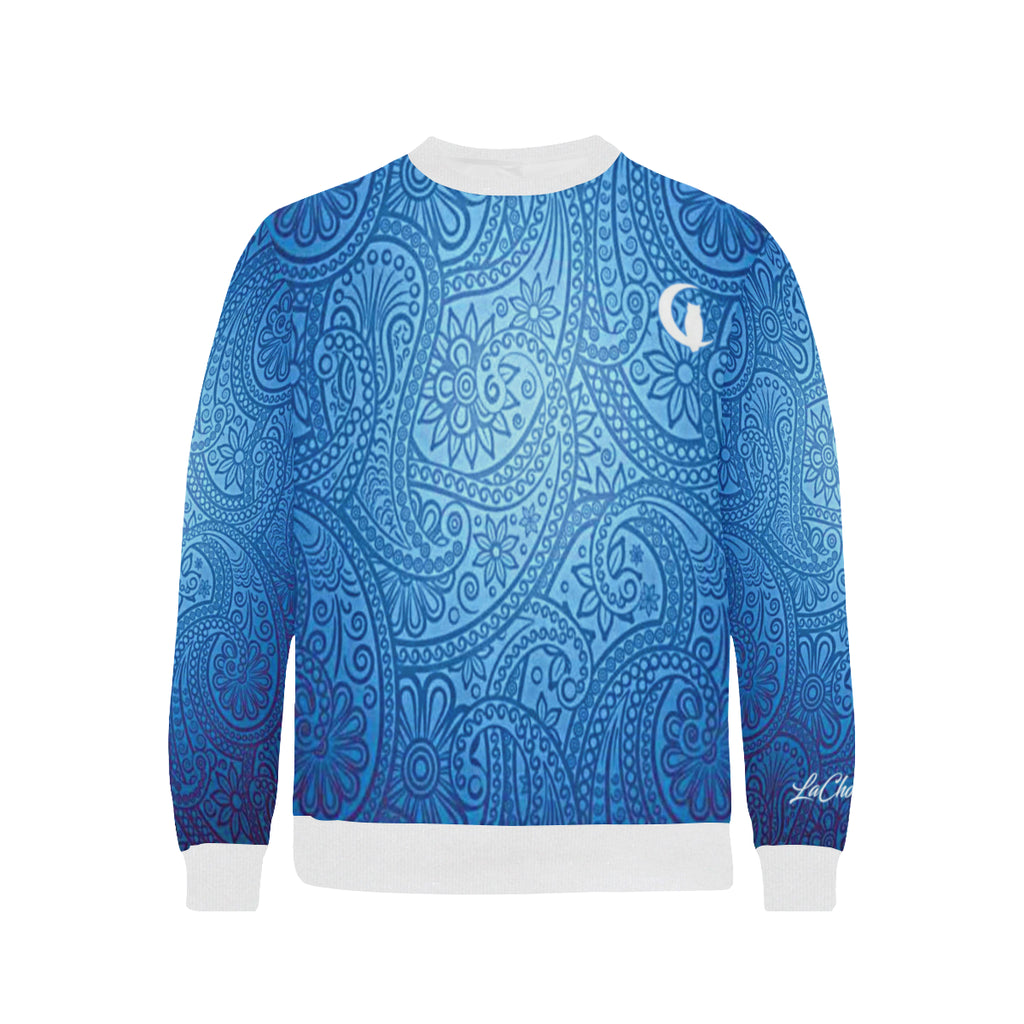 LUXURY GANG Cs' UP Men's Rib Cuff Crew Neck Sweatshirt