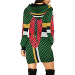 DOMINICA FLAG All Over Print Hoodie Mini Dress