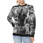 BLACK PANTHER PARTY Women's Rib Cuff Crew Neck Sweatshirt