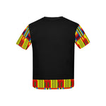FRACTAL BLUE KENTE Kids' All Over Print T-Shirt