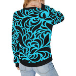 GORGIOUS LEAF TRQSE Women's Rib Cuff Crew Neck Sweatshirt (Model H34)