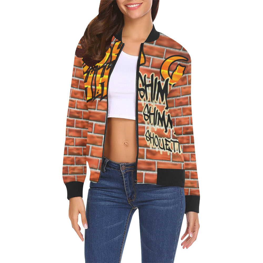 WOOH AH All Over Print Bomber Jacket for Women (Model H19)