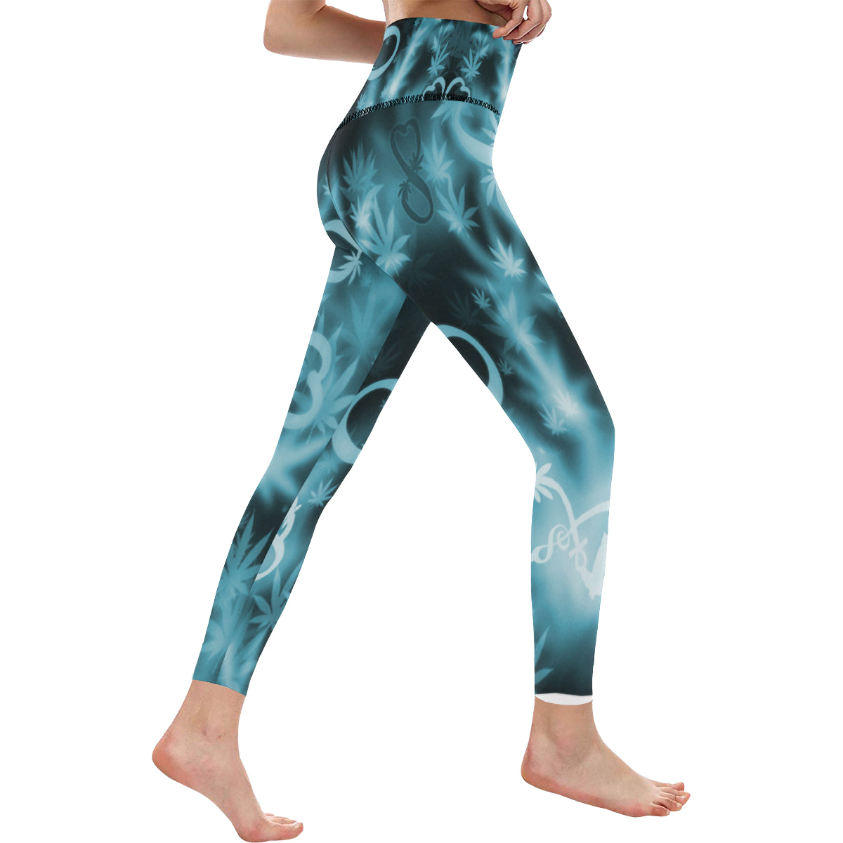 INFINITY BLUE COSMOS All Over Print High-Waisted Leggings (Model L36)