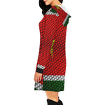 GWADA FLAG All Over Print Hoodie Mini Dress