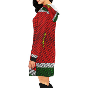 GWADA FLAG All Over Print Hoodie Mini Dress