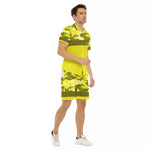 CAMOUFLAGE YLW Men's Short Sleeve Shirt Sets