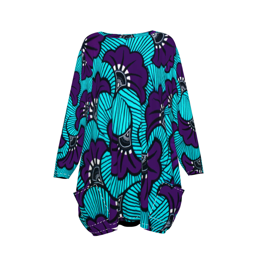 AFRIKA FLOWER  Women's Loose Crew Neck shirt