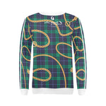 PLAID IN GOLD All Over Print Crewneck Sweatshirt for Women