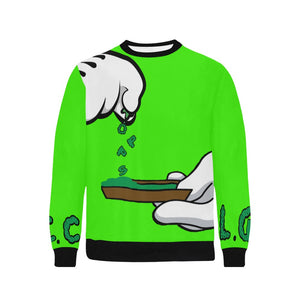 BURN THE OPPS Rib Cuff Crew Neck Sweatshirt