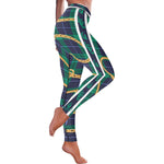 PLAID IN GOLD New Low Rise Leggings (Flatlock Stitch)