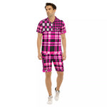 FLEXIN PLAID PRPLE Men's Short Sleeve Shirt Sets
