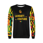KENTE BUTAN Women's Rib Cuff Crew Neck Sweatshirt