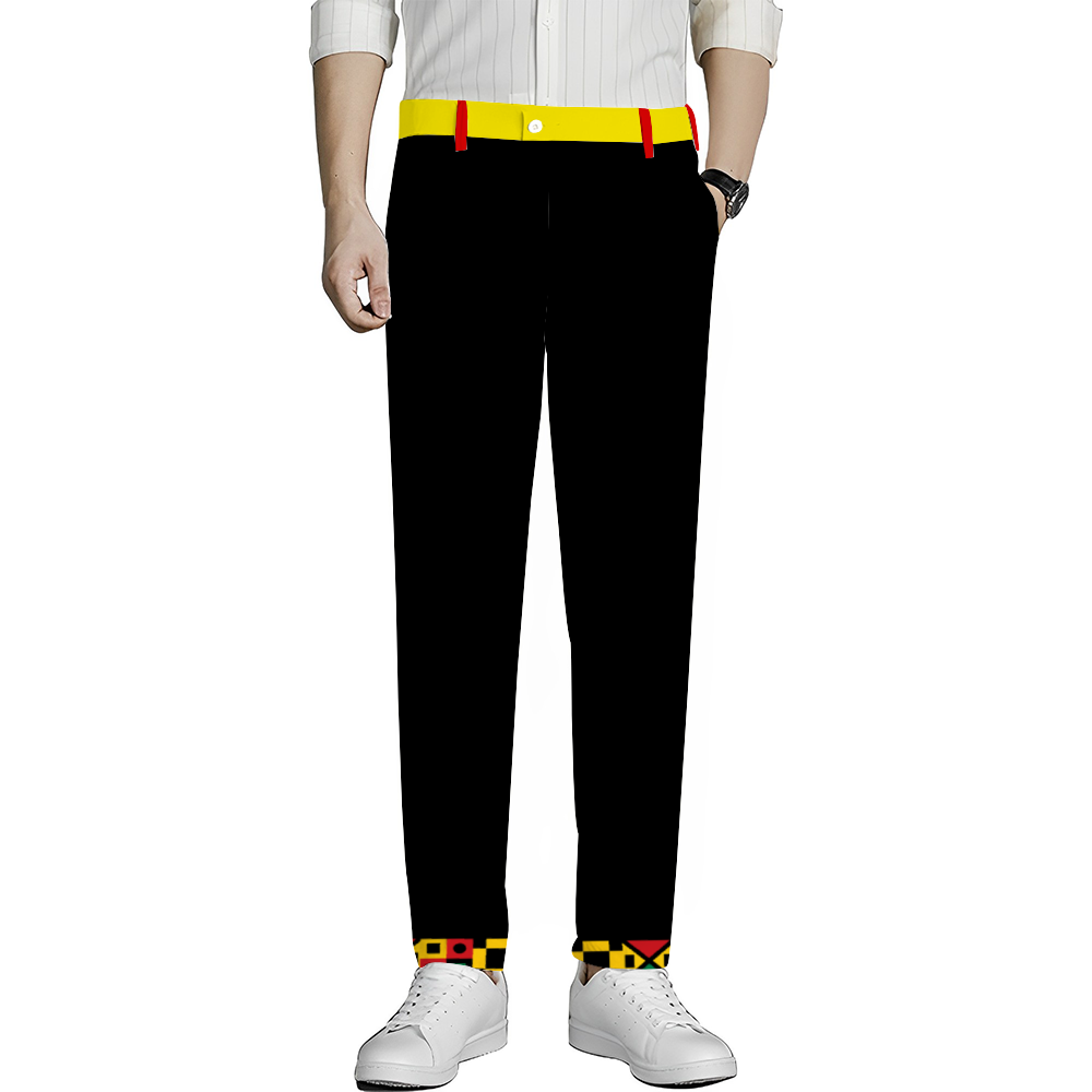 KENTE BUTAN Unisex Stretch Dress Pants Slim Fit Skinny Suit Pants