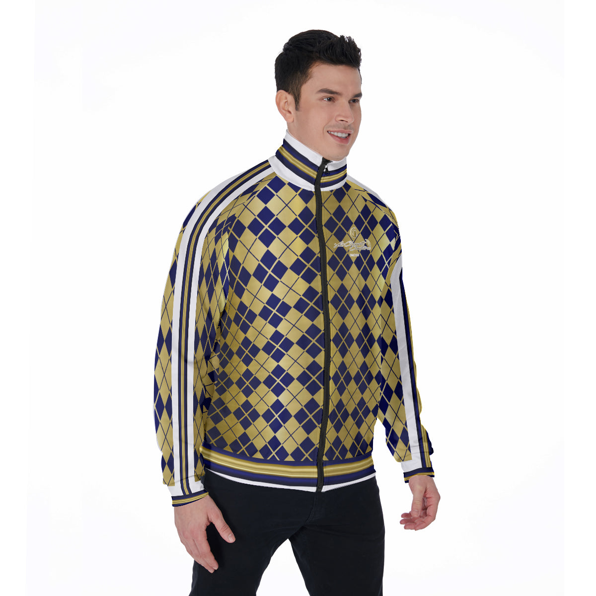 ARLEQUIN BLUE Stand Collar Jacket