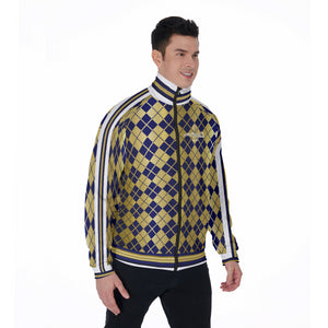 ARLEQUIN BLUE Stand Collar Jacket
