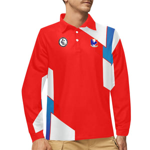 FRANCE Men's Long Sleeve Polo Shirt