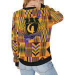 KENTE ATEF Women's Rib Cuff Crew Neck Sweatshirt (Model H34)