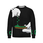 BURN THE OPPS Rib Cuff Crew Neck Sweatshirt