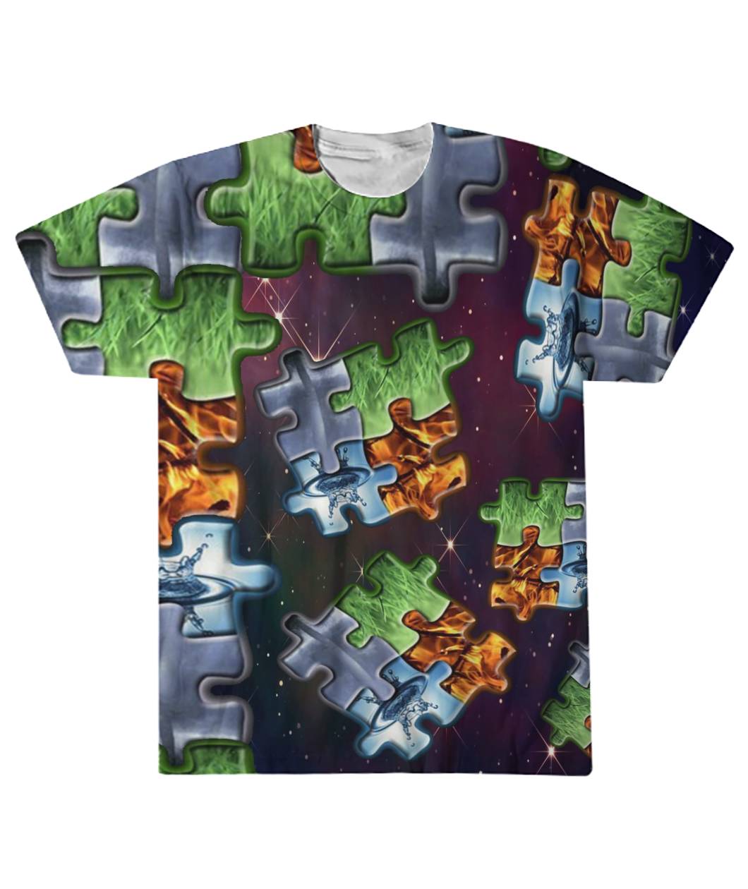 4 Elements Puzzle Sublimation T-Shirt Sublimation Tee