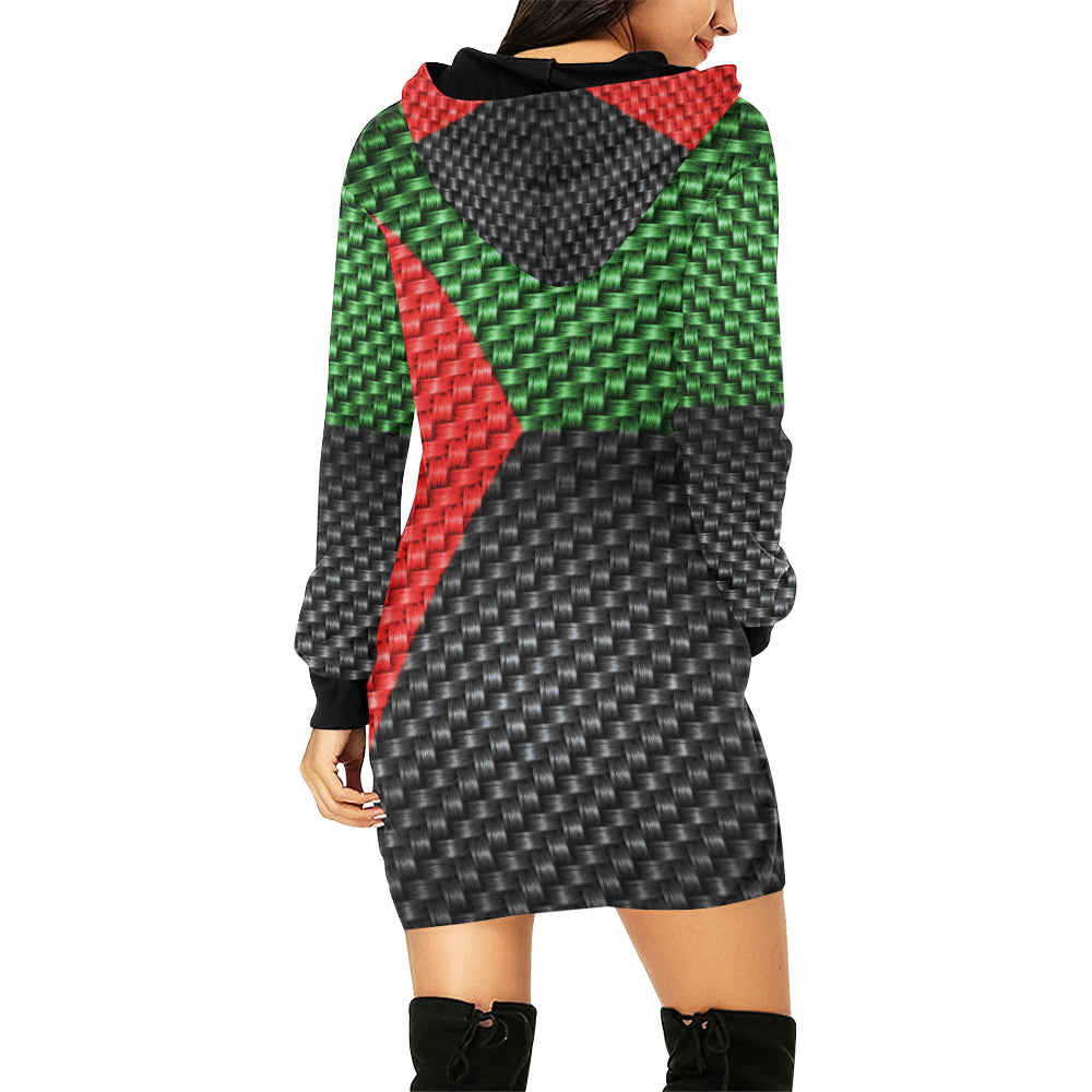 MADA FLAG All Over Print Hoodie Mini Dress