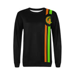 FRESH UP BACC ORANGE Women's Rib Cuff Crew Neck Sweatshirt (Model H34)