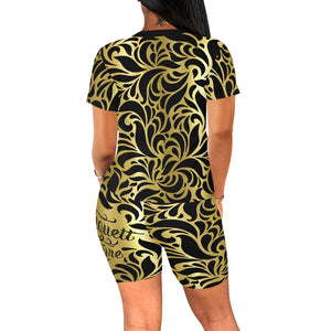 GORGIOUS LEAF GLD Women's Short Yoga Set