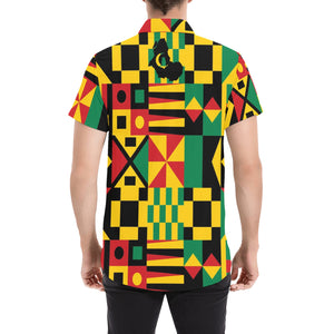 KENTE BUTAN Men's All Over Print Short Sleeve Shirt