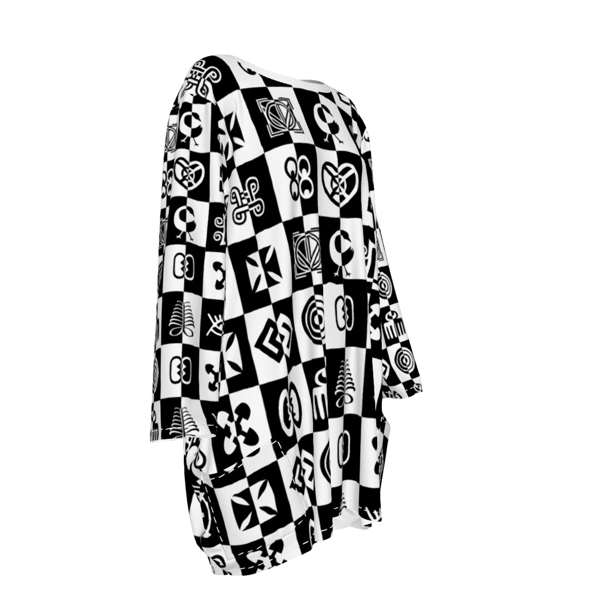 ADINKRA PUZZLE Women's Loose Crew Neck shirt