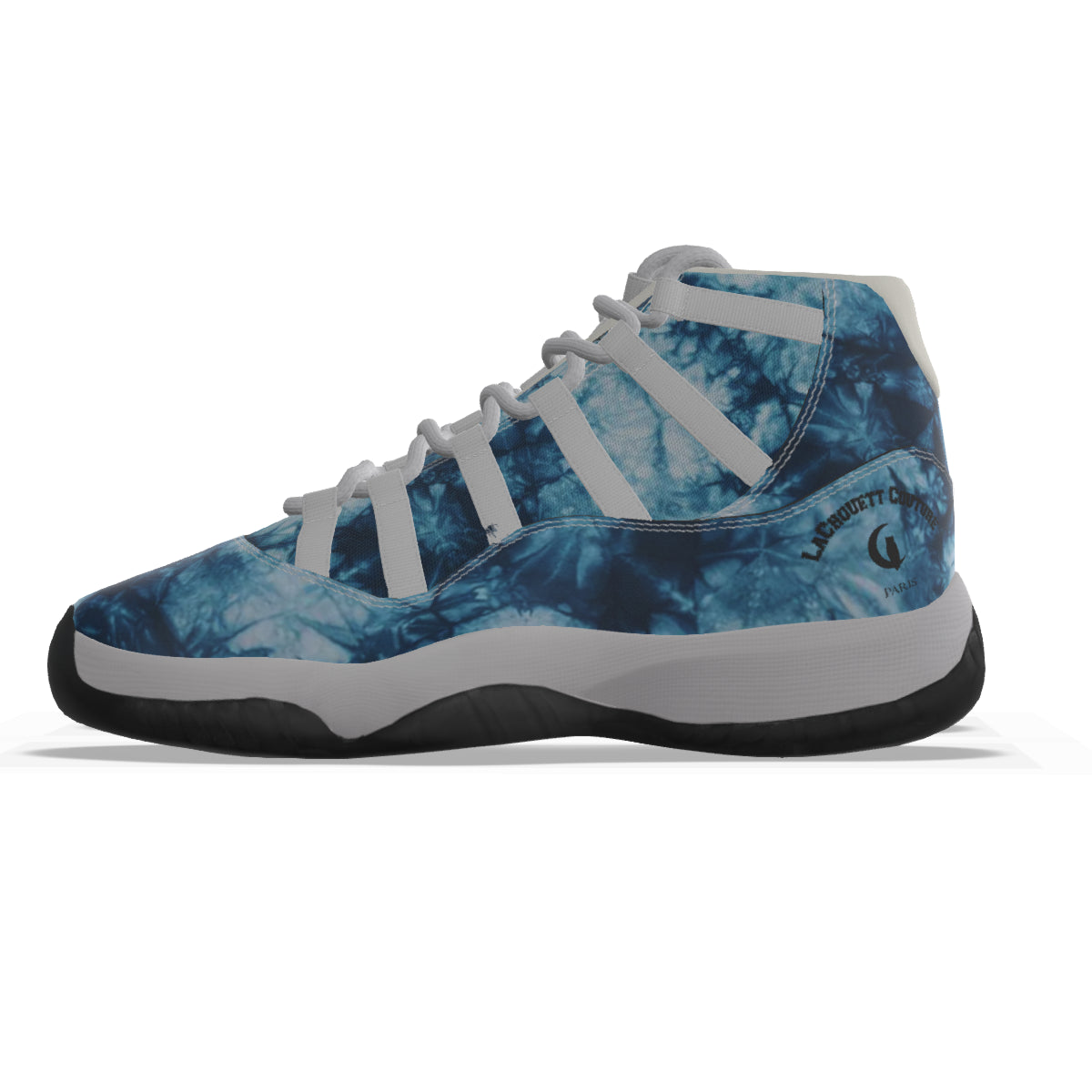 TIE DYE BLUE Men's High Top Basketball Shoes