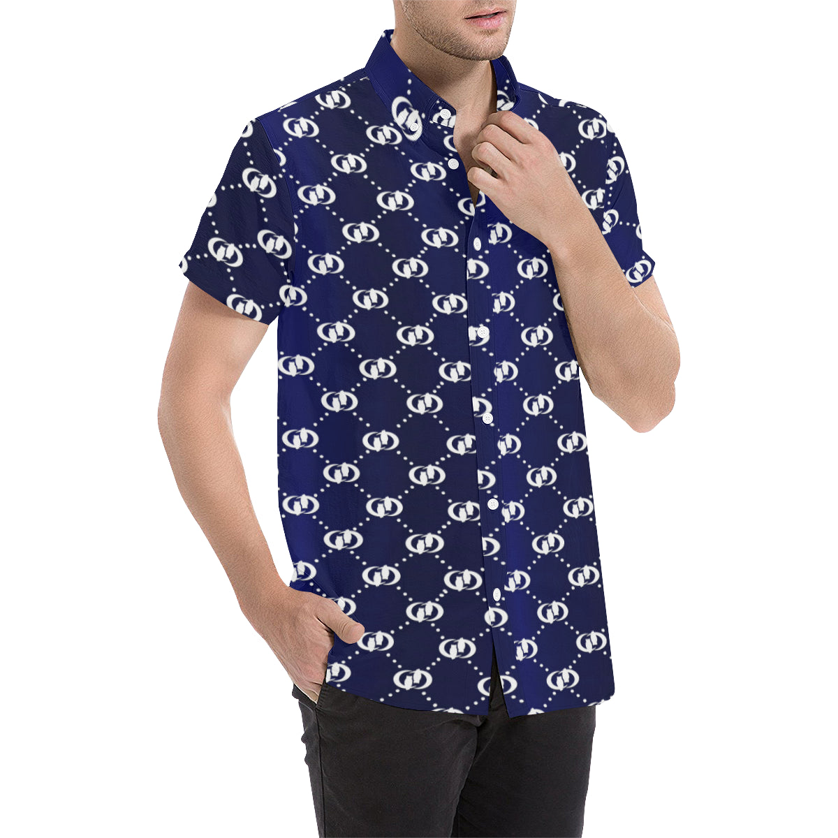EXCELLENCE BLWHT Men's All Over Print Short Sleeve Shirt
