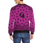 BANDANA PURPLE Men's Rib Cuff Crew Neck Sweatshirt