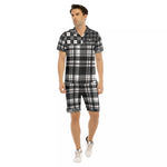 FLEXIN PLAID GREY Men's Short Sleeve Shirt Sets