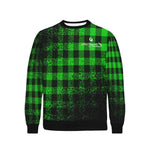 DUSTY PLAID Rib Cuff Crew Neck Sweatshirt