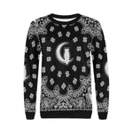 BANDANA BLACC Women's Rib Cuff Crew Neck Sweatshirt