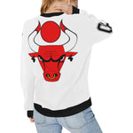 HATHOR BULLS Women's Rib Cuff Crew Neck Sweatshirt (Model H34)