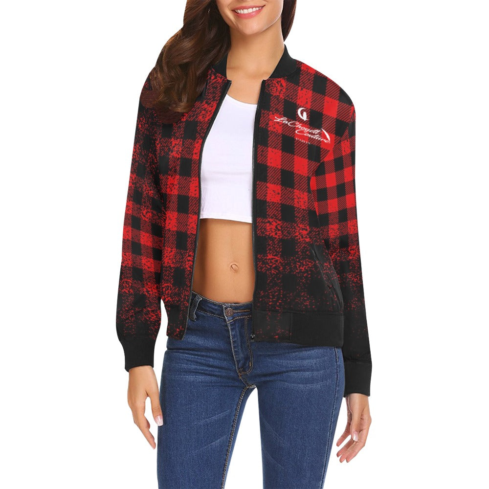 DUSTY PLAID Bomber Jacket for Women