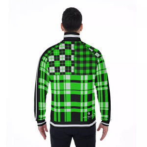 FLEXIN PLAID FLUO Men's Stand Collar Jacket