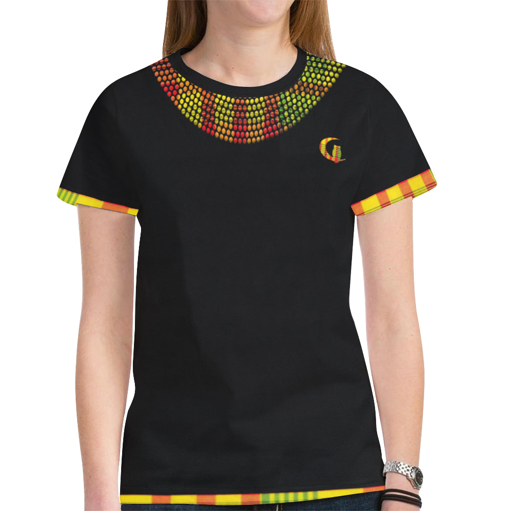 MADRAS BLING New All Over Print T-shirt for Women (Model T45)