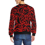 GORGIOUS RED LEAF Men's Rib Cuff Crew Neck Sweatshirt