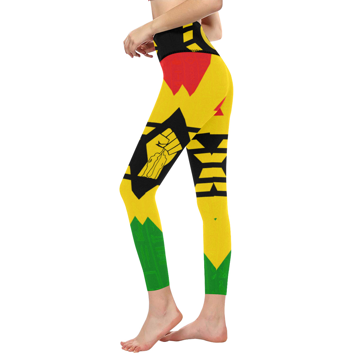 FIST UP RBG All Over Print High-Waisted Leggings