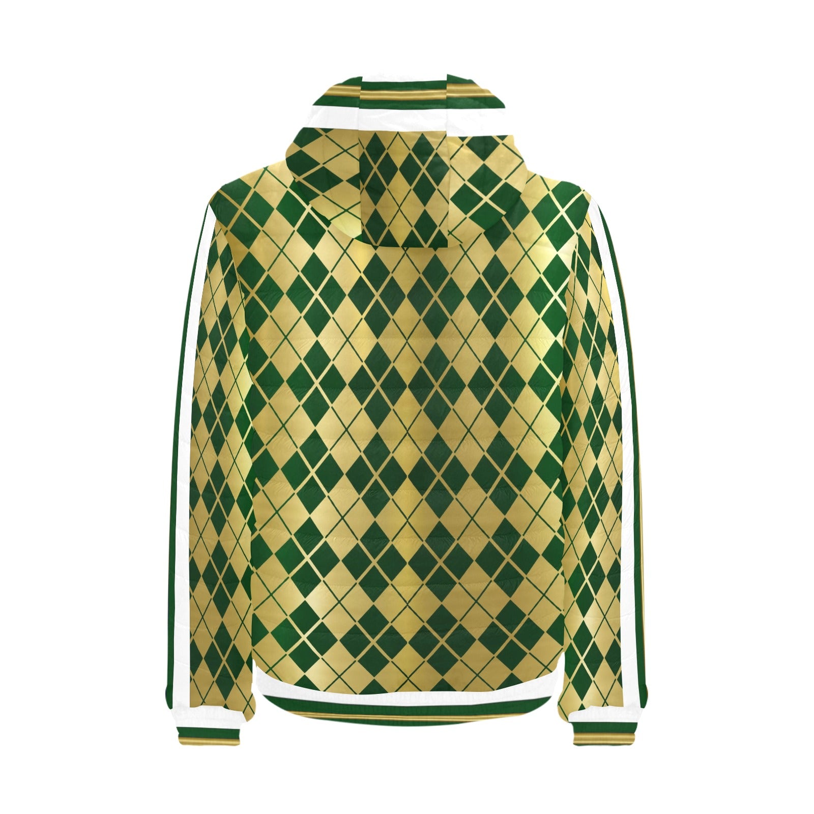 ARLEQUIN GREEN PADDED HOODIE JACKET