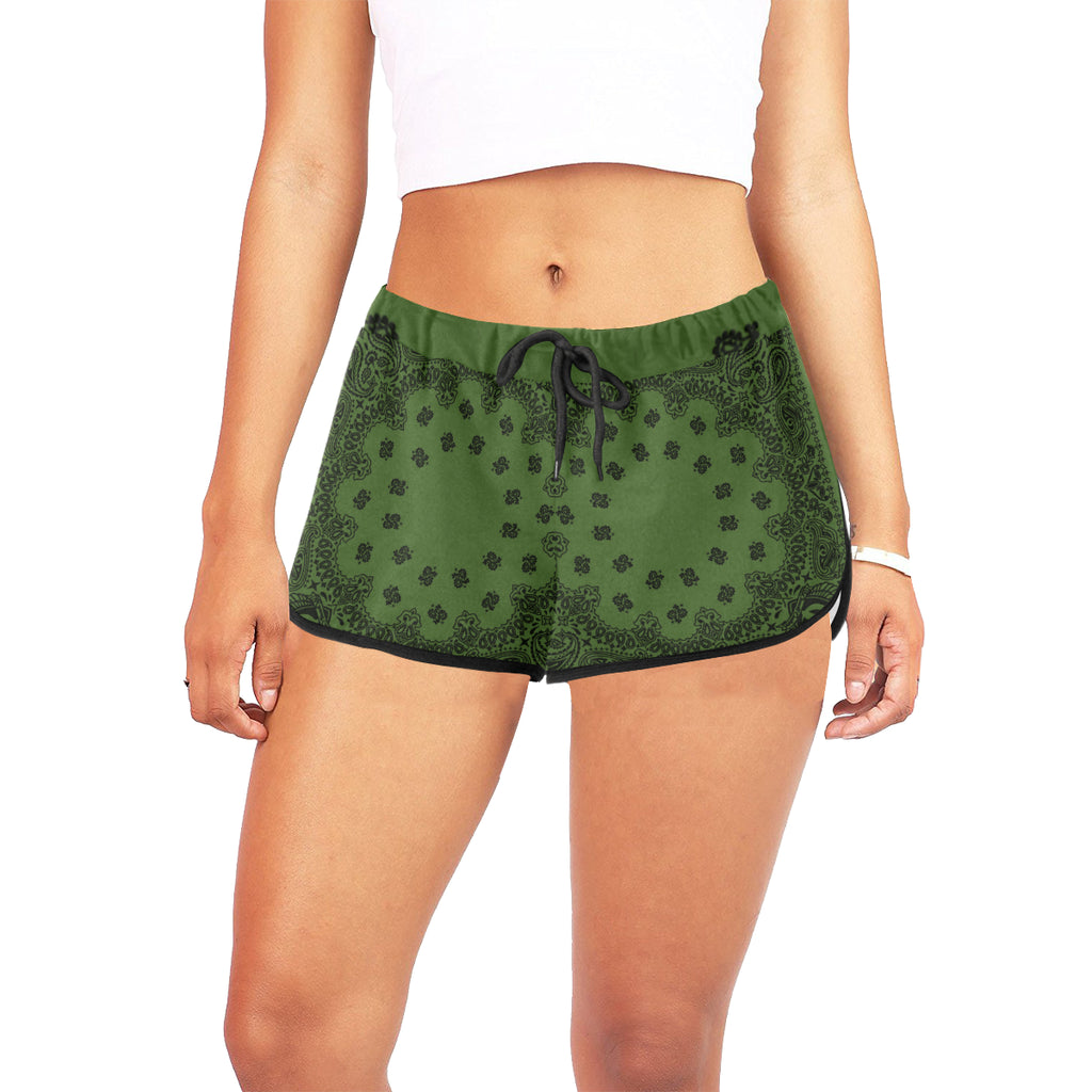 BANDANA KAKI Women's All Over Print Relaxed Shorts