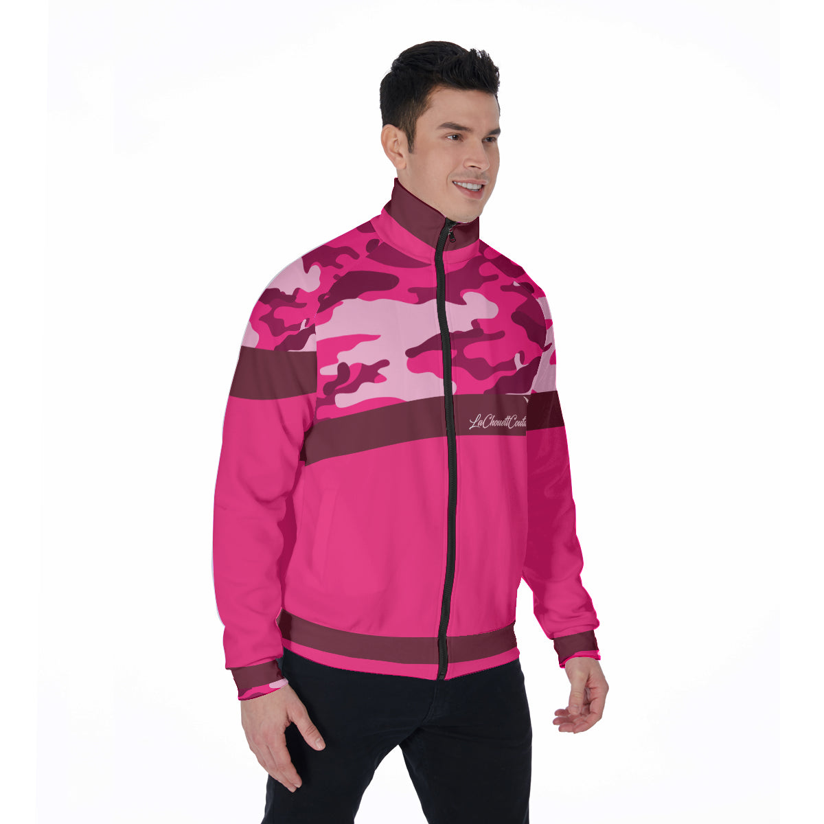 CAMOUFLAGE PINKISH Stand Collar Jacket