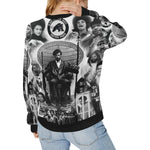BLACK PANTHER PARTY Women's Rib Cuff Crew Neck Sweatshirt